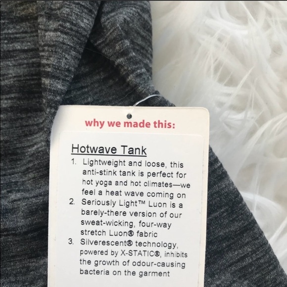 Lululemon Hot wave Tank Top Heathered Black - Picture 6 of 7